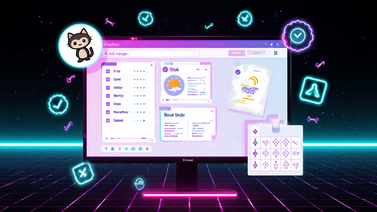 Abgeschlossenes Mini‑Projekt‑Dashboard mit To‑Do‑Liste, Wetter‑Widget und GitHub‑Badge.