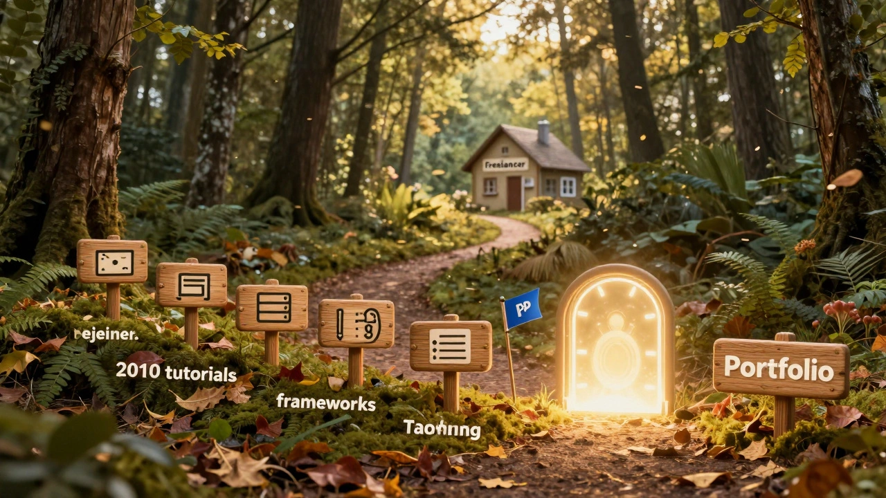 Ein Weg durch einen Wald, der den 30-Tage-Lernprozess von PHP-Anfängern symbolisiert.