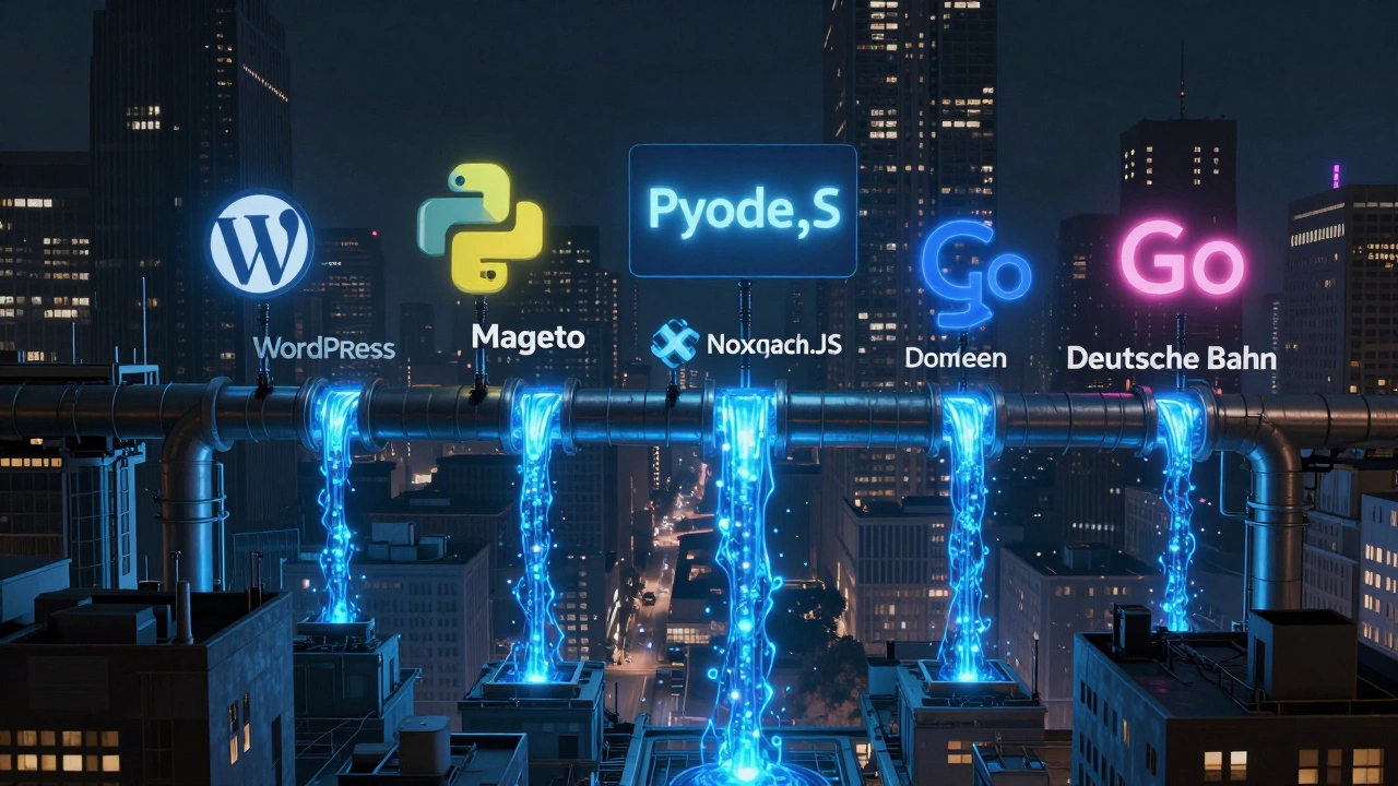 Unterirdisches PHP-Netzwerk versorgt große Webseiten, während andere Technologien oben ohne Verbindung bleiben.